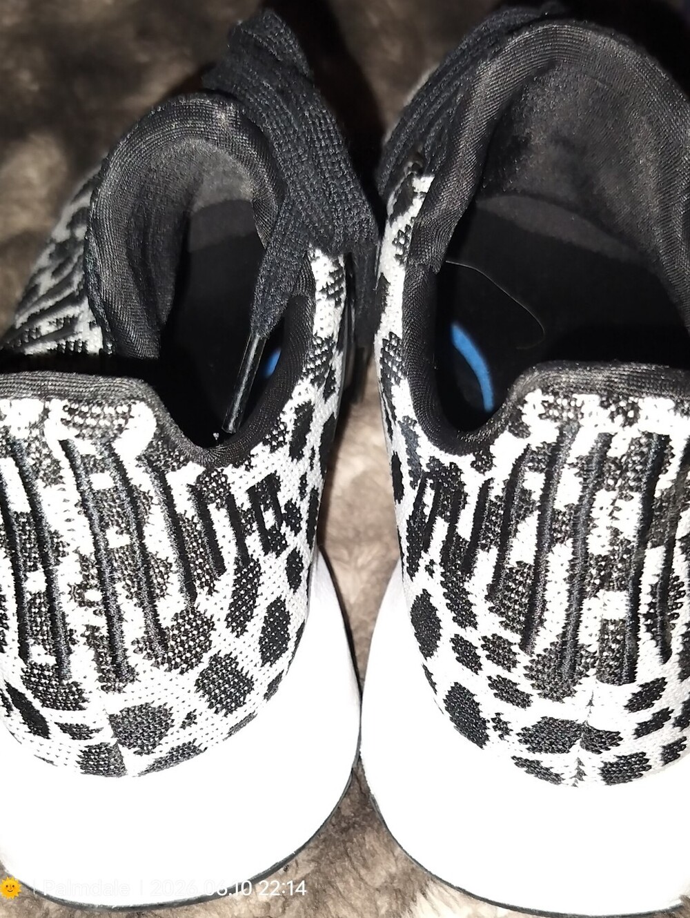 adidas Black and White Textile Shoe Label - Size 8.5 US - Picture 2 of 9